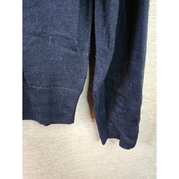 Brooks Brothers Extra Fine Merino Wool V-neck Sweater Men LG Blue Colorblock - Picture 4 of 5